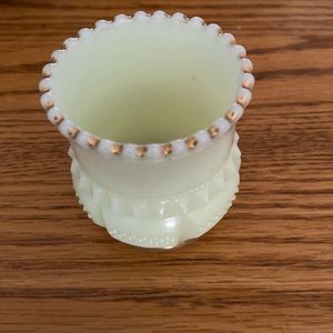 Collector jade and gold trim jar